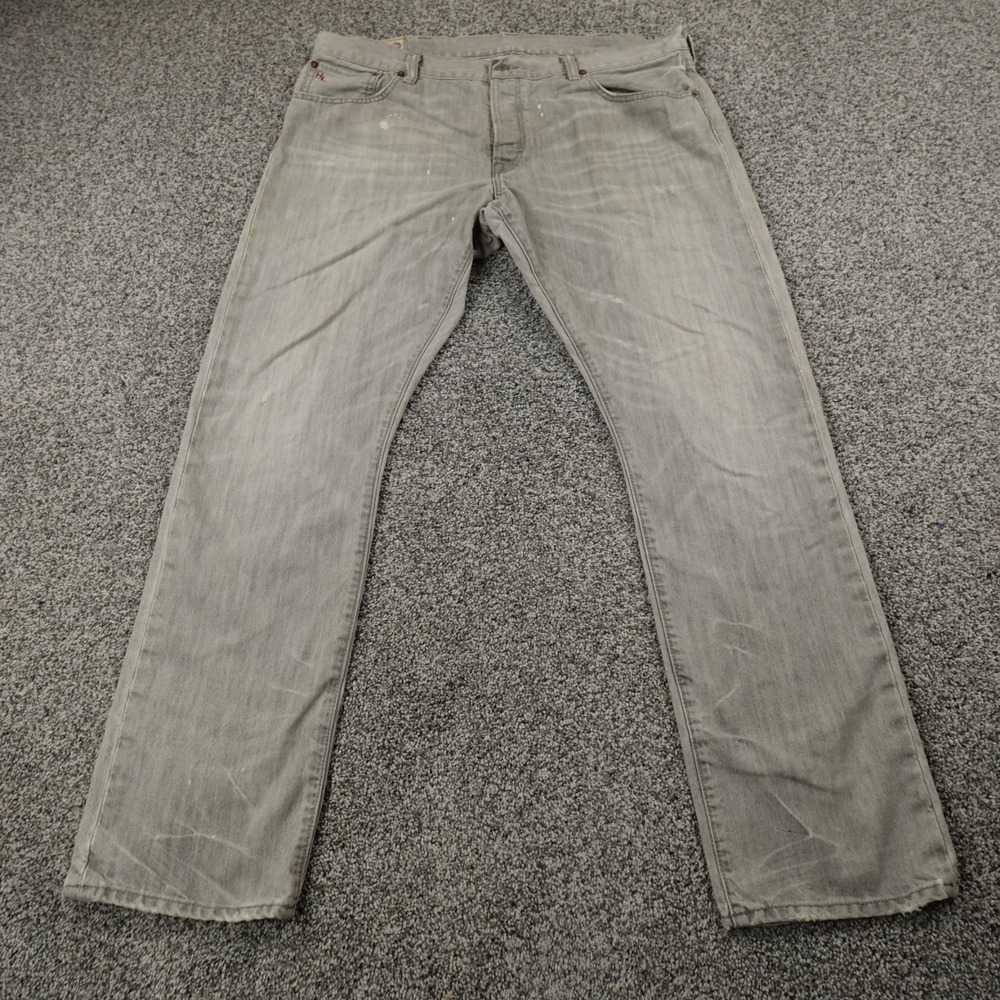 Polo Ralph Lauren Jeans Mens 38X32 Black Denim Pants Varick Slim Straight Grunge